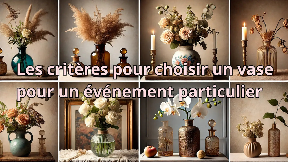 Quels sont les critères pour choisir un vase pour un événement particulier (mariage, funérailles, etc.) ?