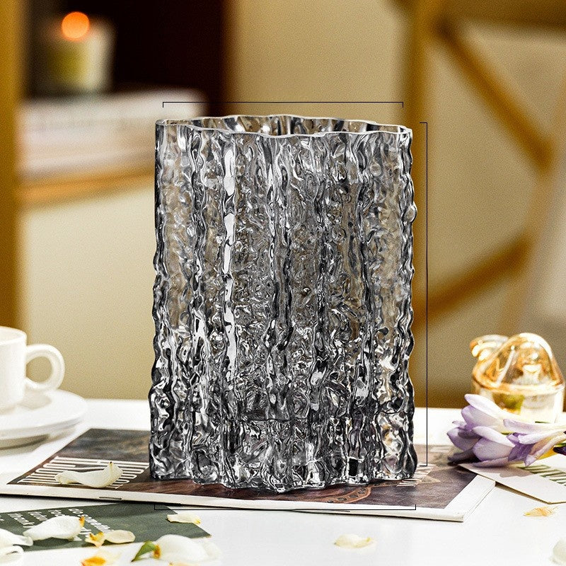 Vases en verre texturé