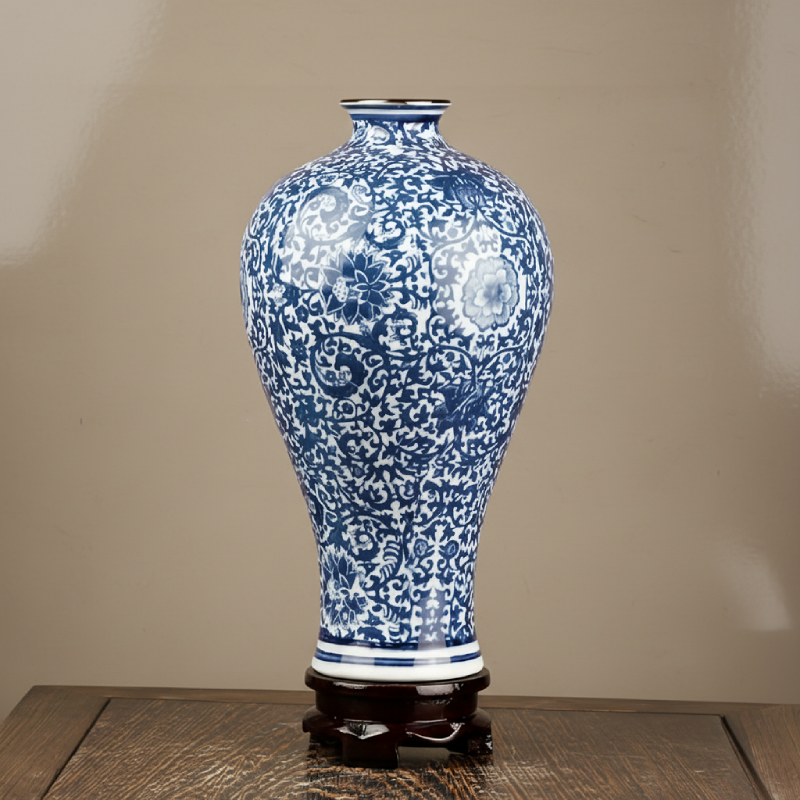 Vases en céramique bleu et blanc – Motifs traditionnels élégants L'univers-du-vase