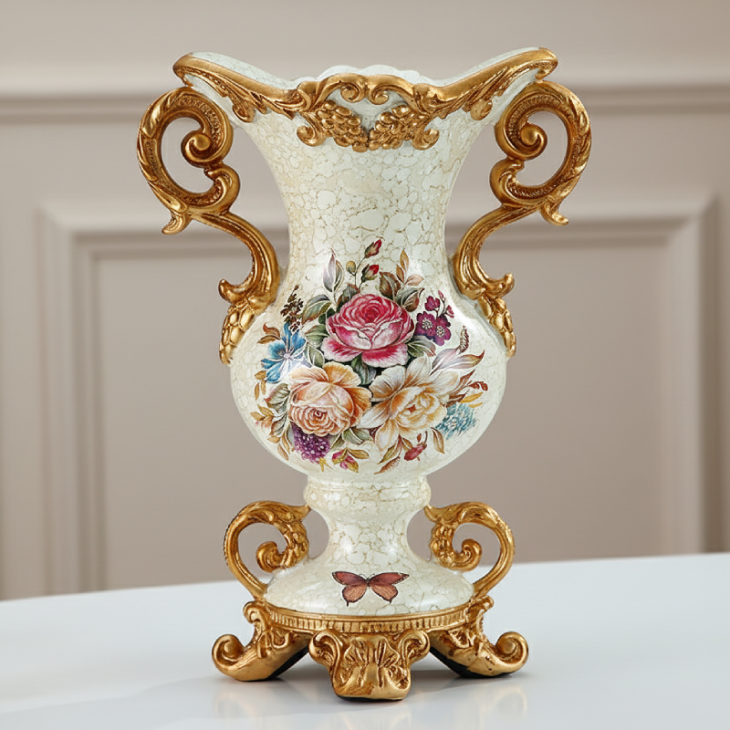 Vases décoratifs en résine style baroque floral – Élégance classique L'univers-du-vase