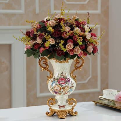 Vases décoratifs en résine style baroque floral – Élégance classique L'univers-du-vase