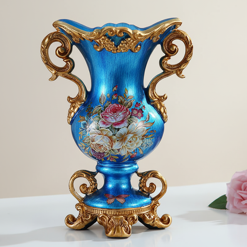Vases décoratifs en résine style baroque floral – Élégance classique L'univers-du-vase