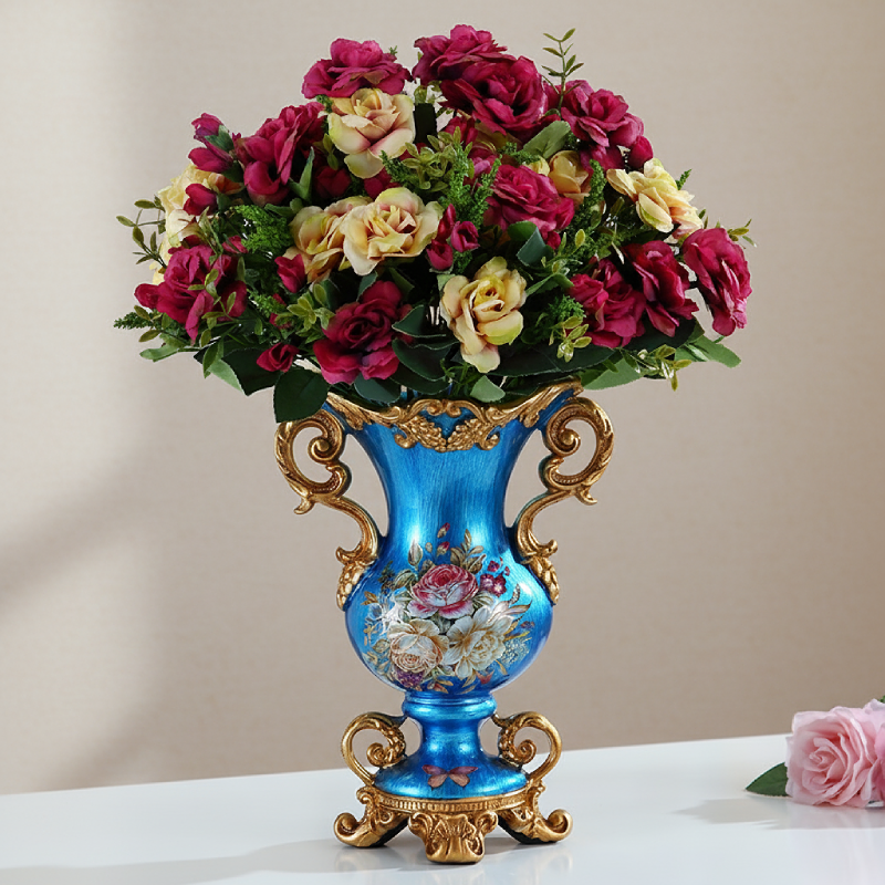 Vases décoratifs en résine style baroque floral – Élégance classique L'univers-du-vase