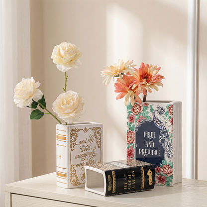 Collection vases céramique forme livre