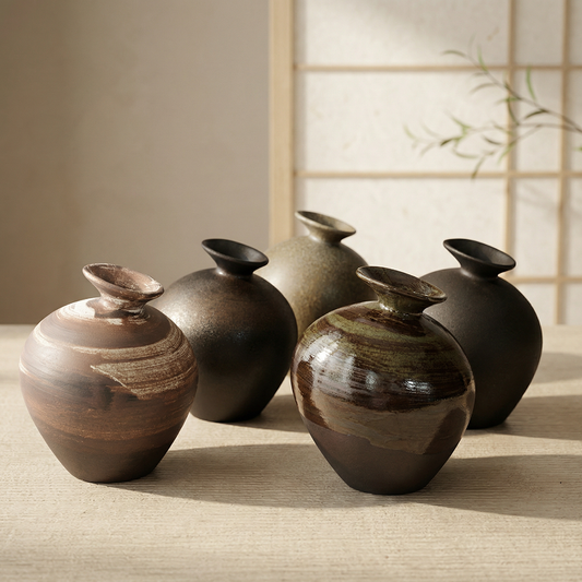 Collection vases céramique texturée