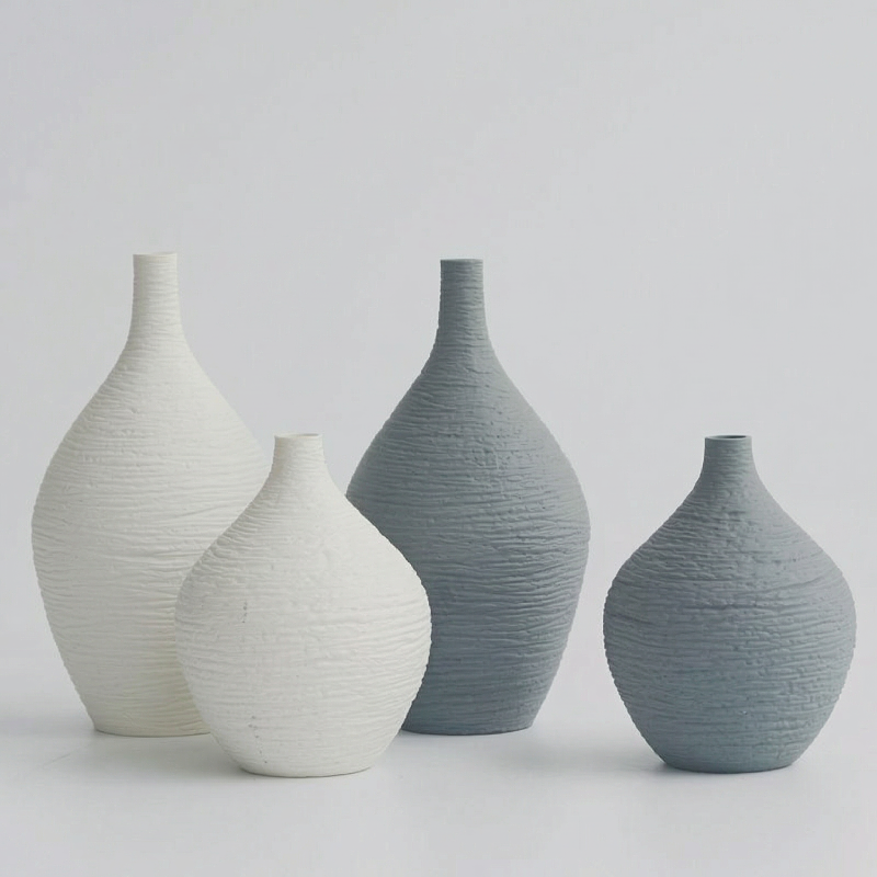 Collection vases céramique texturée design contemporain minimaliste