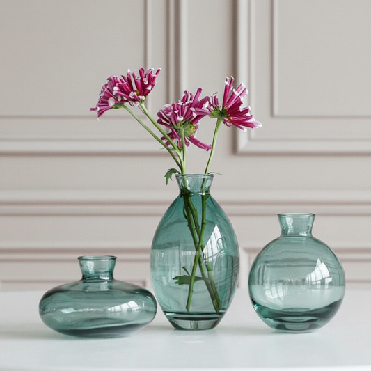 Collection vases verre design arrondi