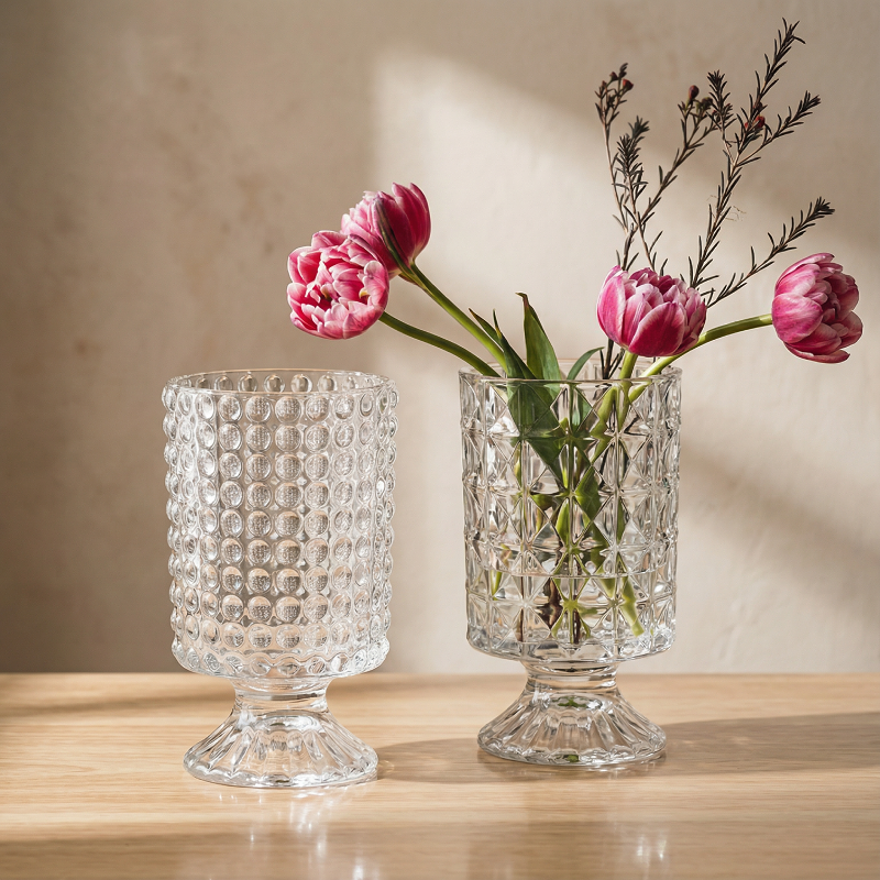Collection vases verre facetté élégant lifstyle
