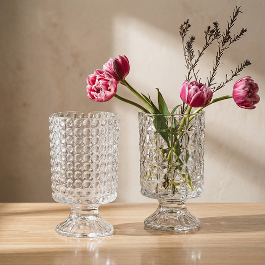 Collection vases verre facetté élégant lifstyle