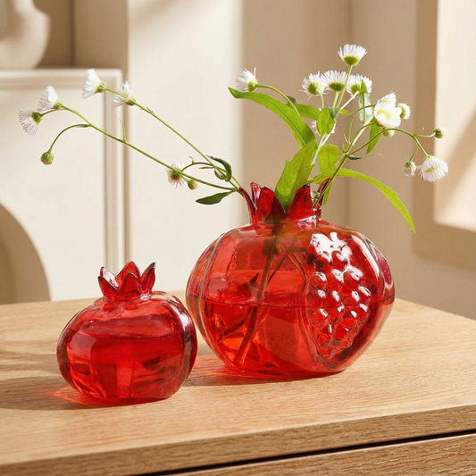 Collection vases verre grenade rouge