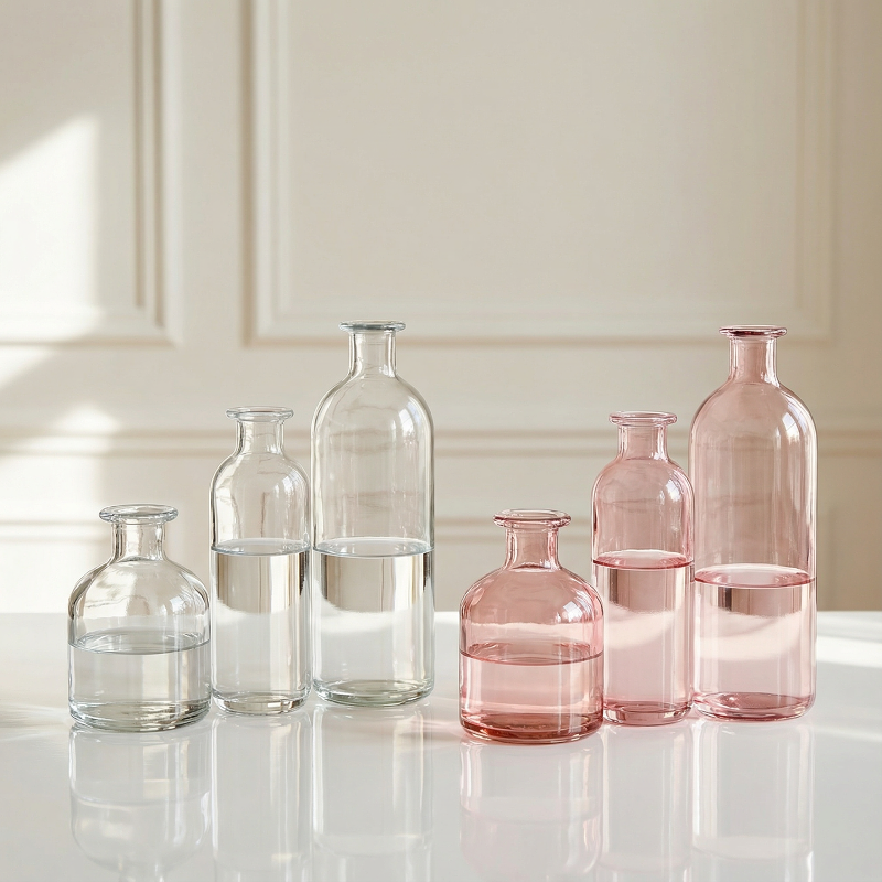 Collection vases verre minimaliste contemporain