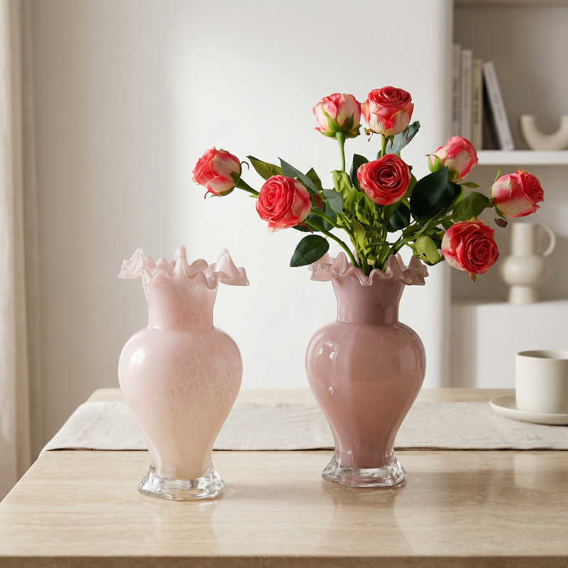 Collection vases verre vintage forme fleur