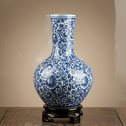 Vases en céramique bleu et blanc – Motifs traditionnels élégants L'univers-du-vase