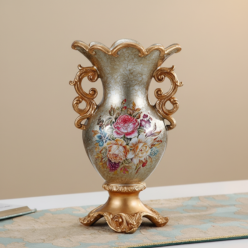 Vases décoratifs en résine style baroque floral – Élégance classique L'univers-du-vase