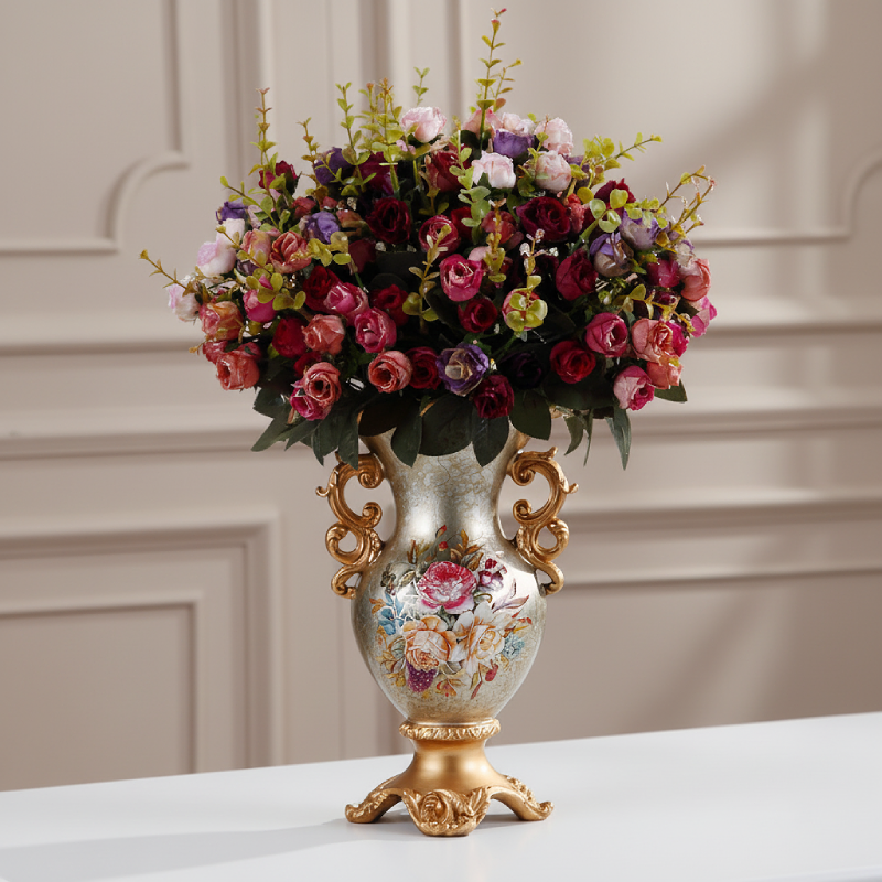 Vases décoratifs en résine style baroque floral – Élégance classique L'univers-du-vase