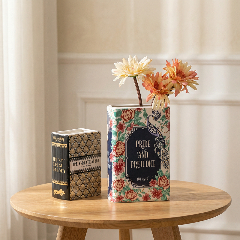 Duo vases céramique forme livre