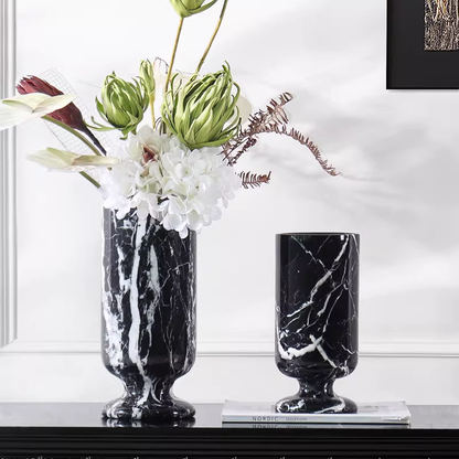 Duo vases marbre design noir