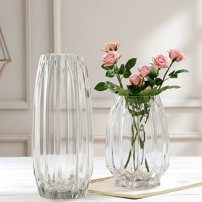 Duo vases verre design moderne transparent