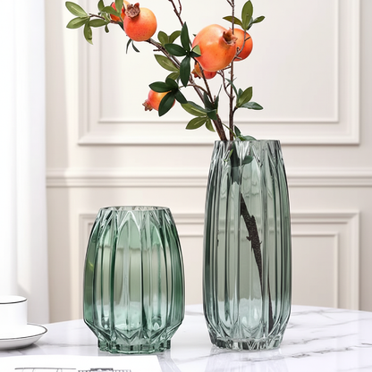 Duo vases verre design moderne vert