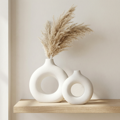 Vases en céramique design circulaire