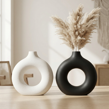 Vases en céramique design circulaire