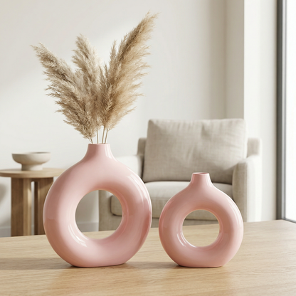 Vases en céramique design circulaire