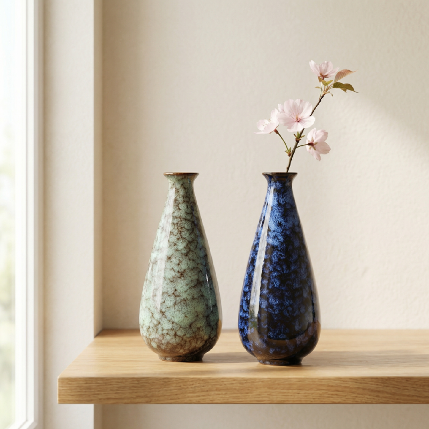 Vases en céramique effet craquelé