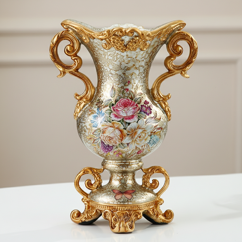 Vases décoratifs en résine style baroque floral – Élégance classique L'univers-du-vase