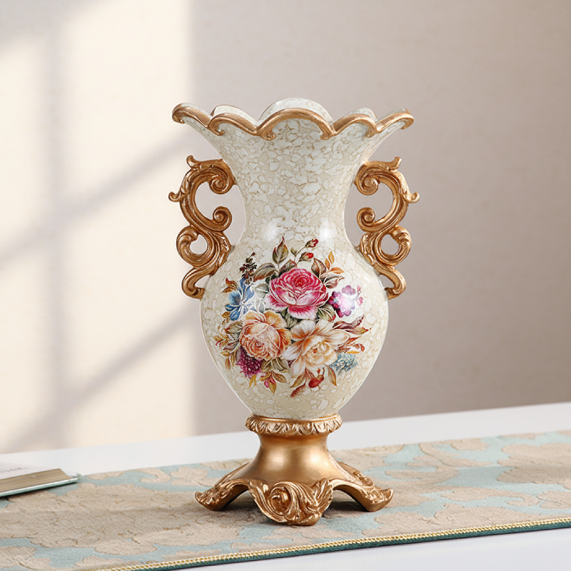 Vases décoratifs en résine style baroque floral – Élégance classique L'univers-du-vase