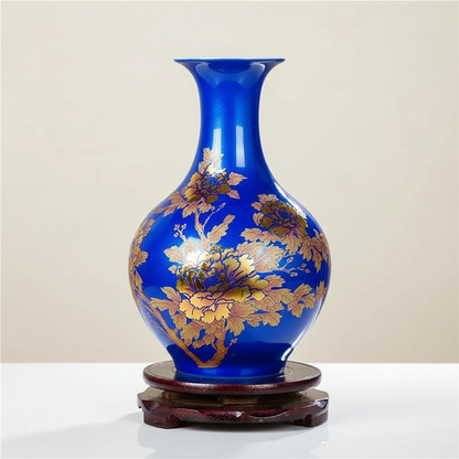 Vases en céramique décorée – Motifs floraux dorés d’inspiration asiatique L'UNIVERS DU VASE