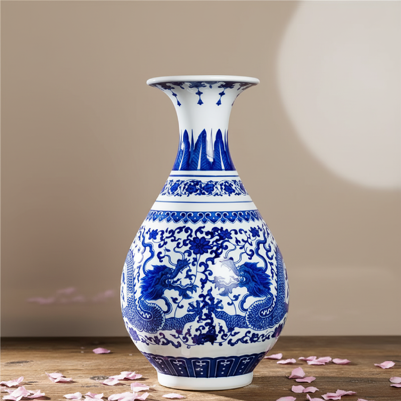 Vases en céramique bleu et blanc – Motifs dragons d’inspiration chinoise L'UNIVERS DU VASE