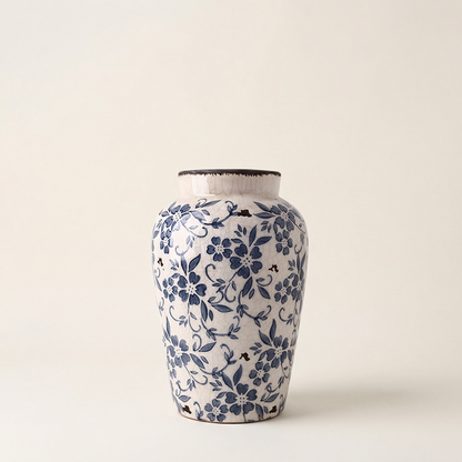 Vases en porcelaine florale bleue – Élégance décorative intemporelle L'UNIVERS DU VASE