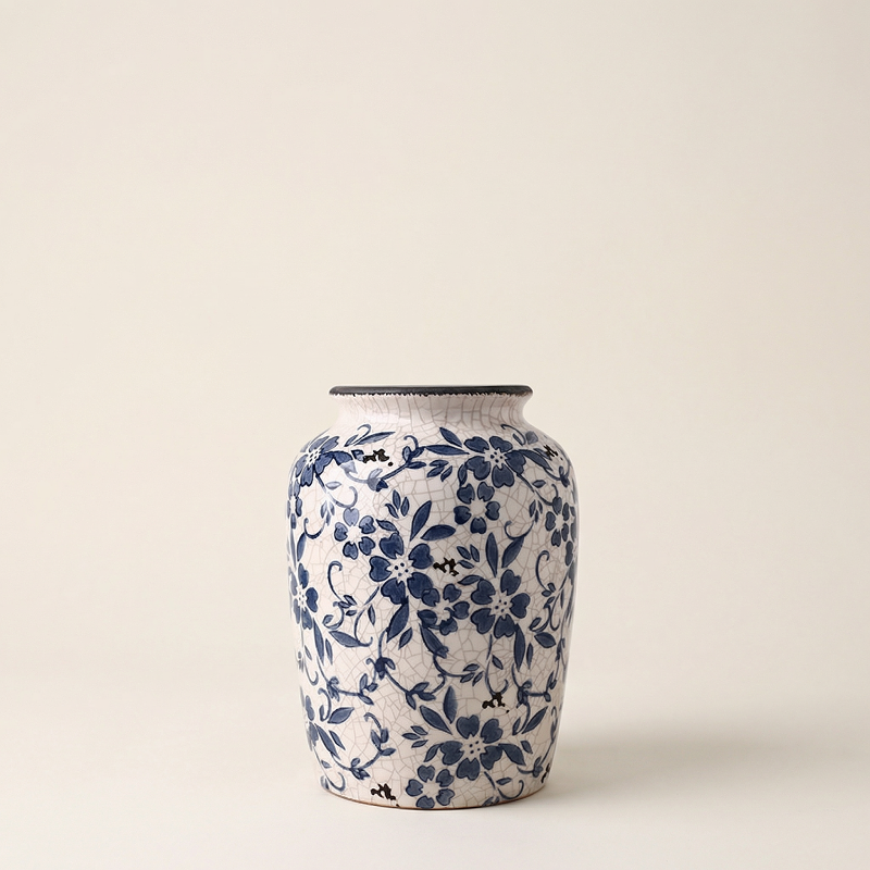 Vases en porcelaine florale bleue – Élégance décorative intemporelle L'UNIVERS DU VASE
