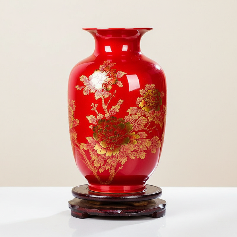 Vases en céramique décorée – Motifs floraux dorés d’inspiration asiatique L'UNIVERS DU VASE