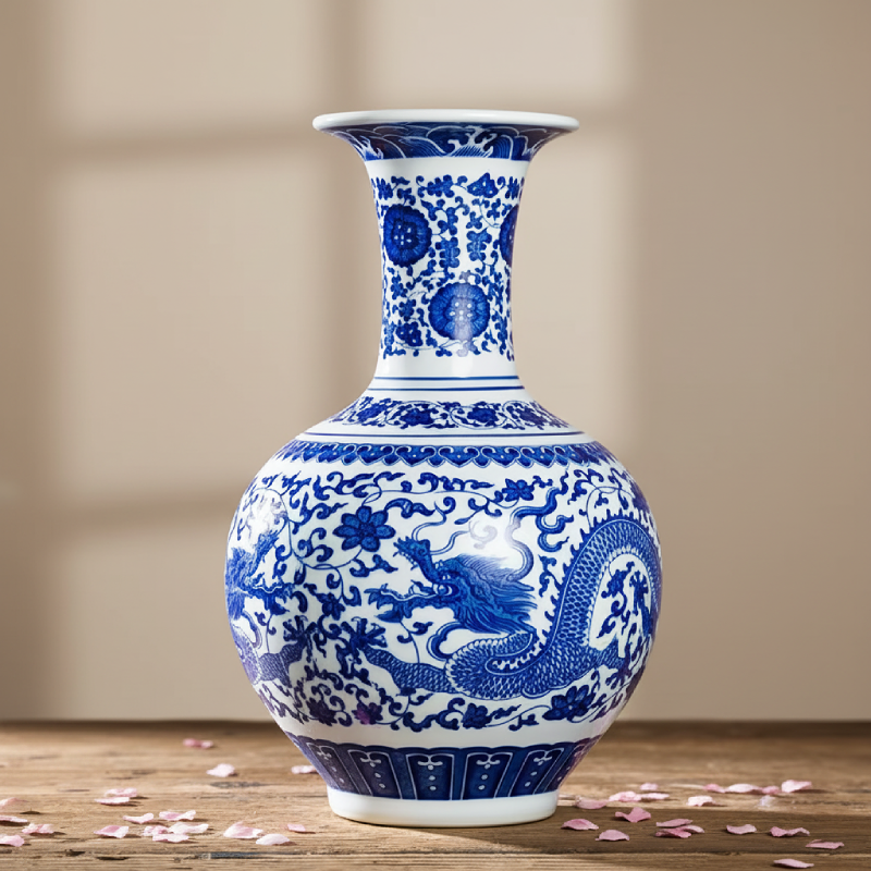Vases en céramique bleu et blanc – Motifs dragons d’inspiration chinoise L'UNIVERS DU VASE