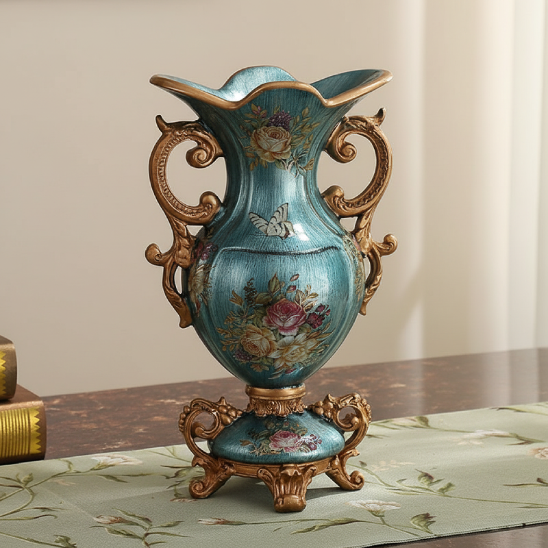 Vases décoratifs en résine style baroque floral – Élégance classique L'univers-du-vase