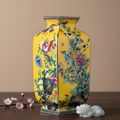 Vases en céramique chinoise – Motifs floraux et oiseaux décoratifs L'univers-du-vase
