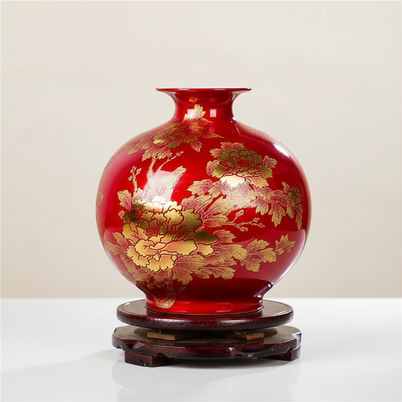 Vases en céramique décorée – Motifs floraux dorés d’inspiration asiatique L'UNIVERS DU VASE