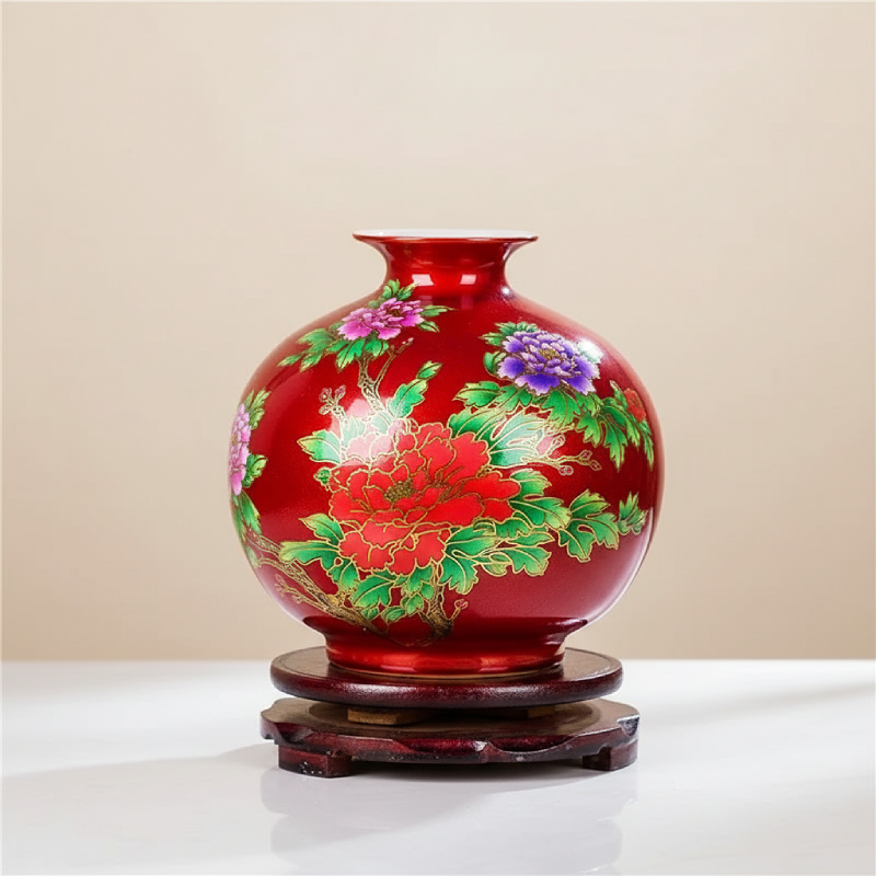 Vases en céramique rouge – Décor floral raffiné et inspiration asiatique L'UNIVERS DU VASE