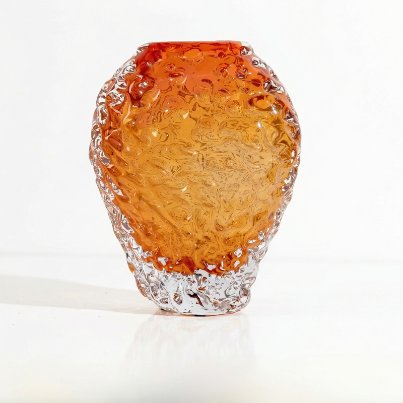 Vases en verre ambré texturé – Design organique et élégance contemporaine L'UNIVERS DU VASE