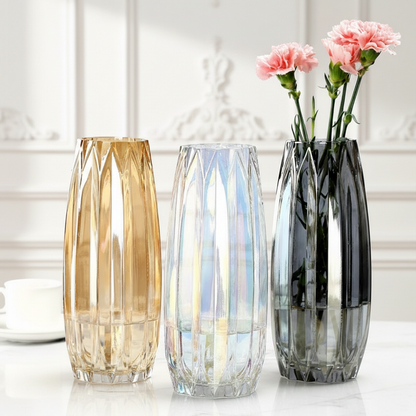 Triple vases verre design moderne vert