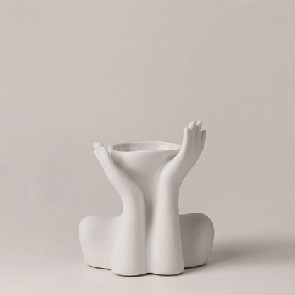 Vase céramique blanc buste femme modèle C