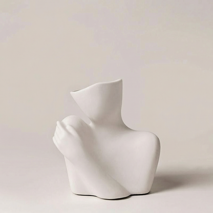 Vase céramique blanc buste femme modèle B