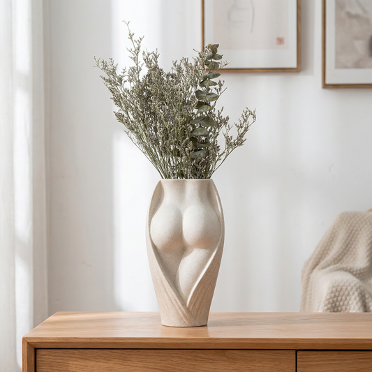Vase céramique blanc forme fesse collection
