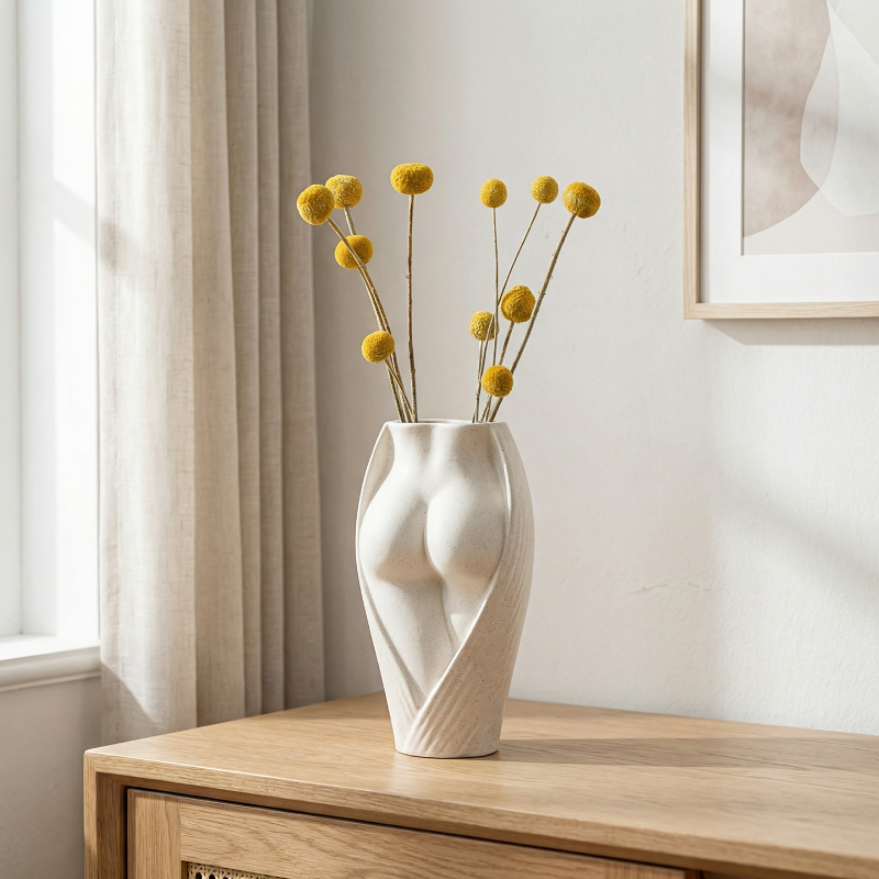 Vase céramique blanc forme fesses décoration intérieur