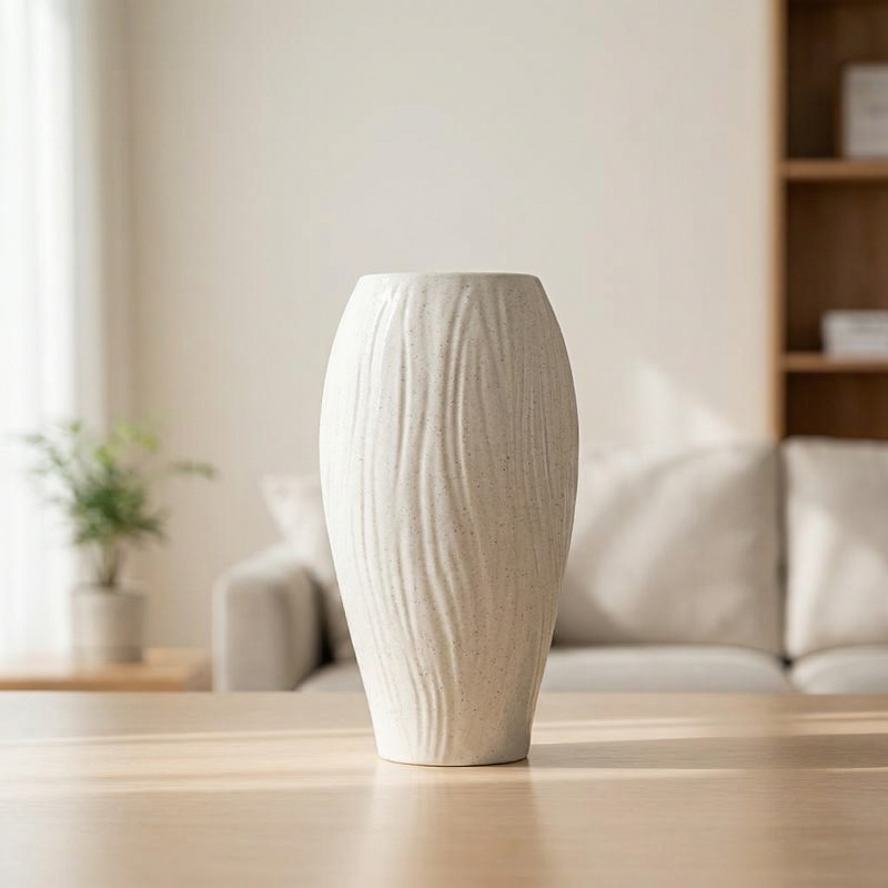Vase céramique blanc forme fesses face