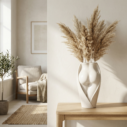 Vase céramique blanc forme fesses intérieur