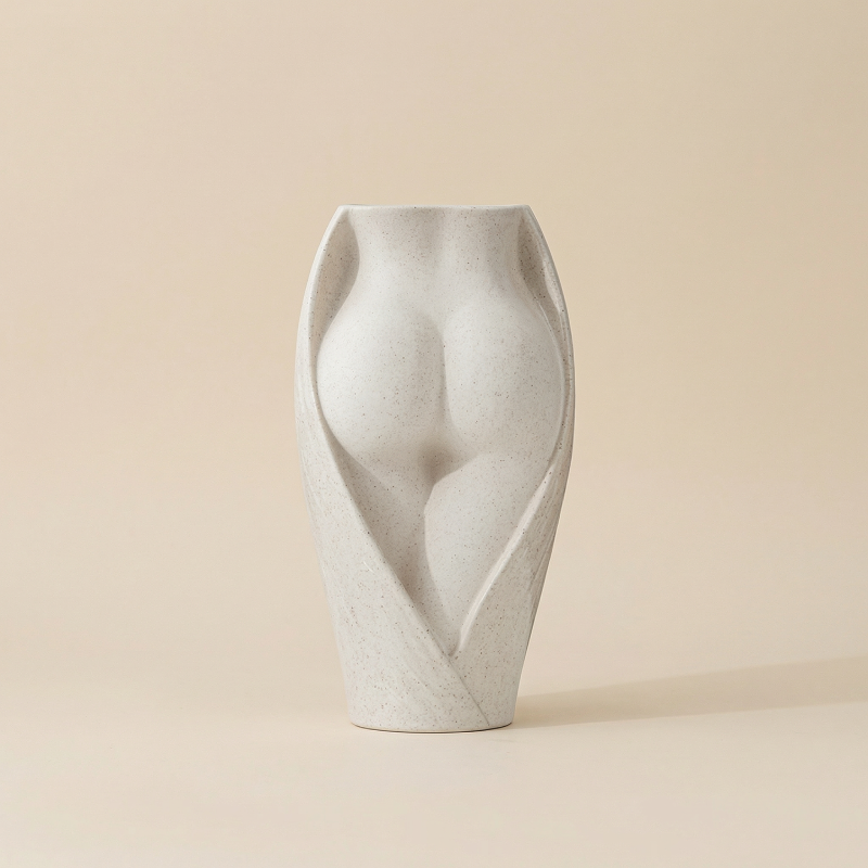 Vase céramique blanc forme fesses taille L