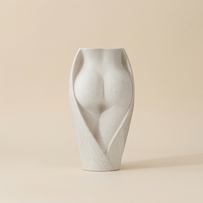 Vase céramique blanc forme fesses taille L