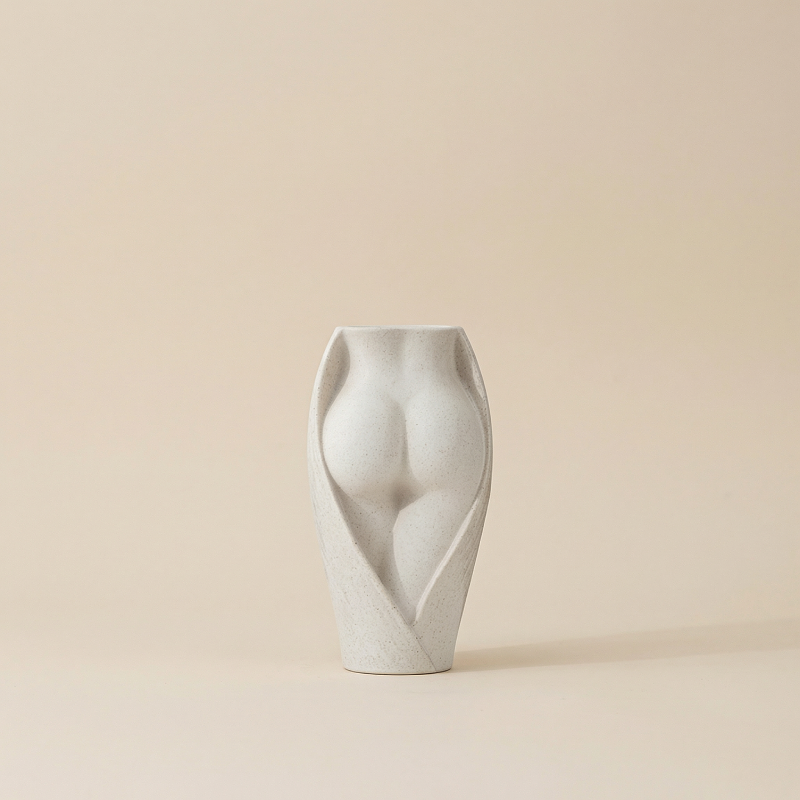 Vase céramique blanc forme fesses taille S